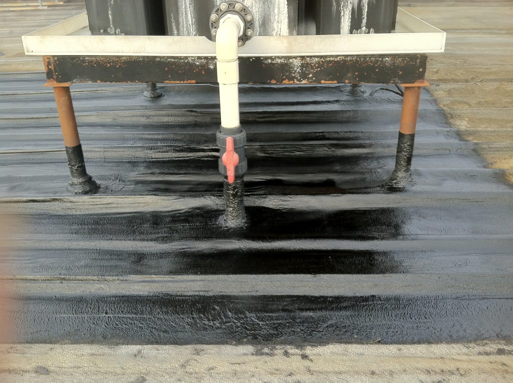 Sealing vulnerable areas with asphalt